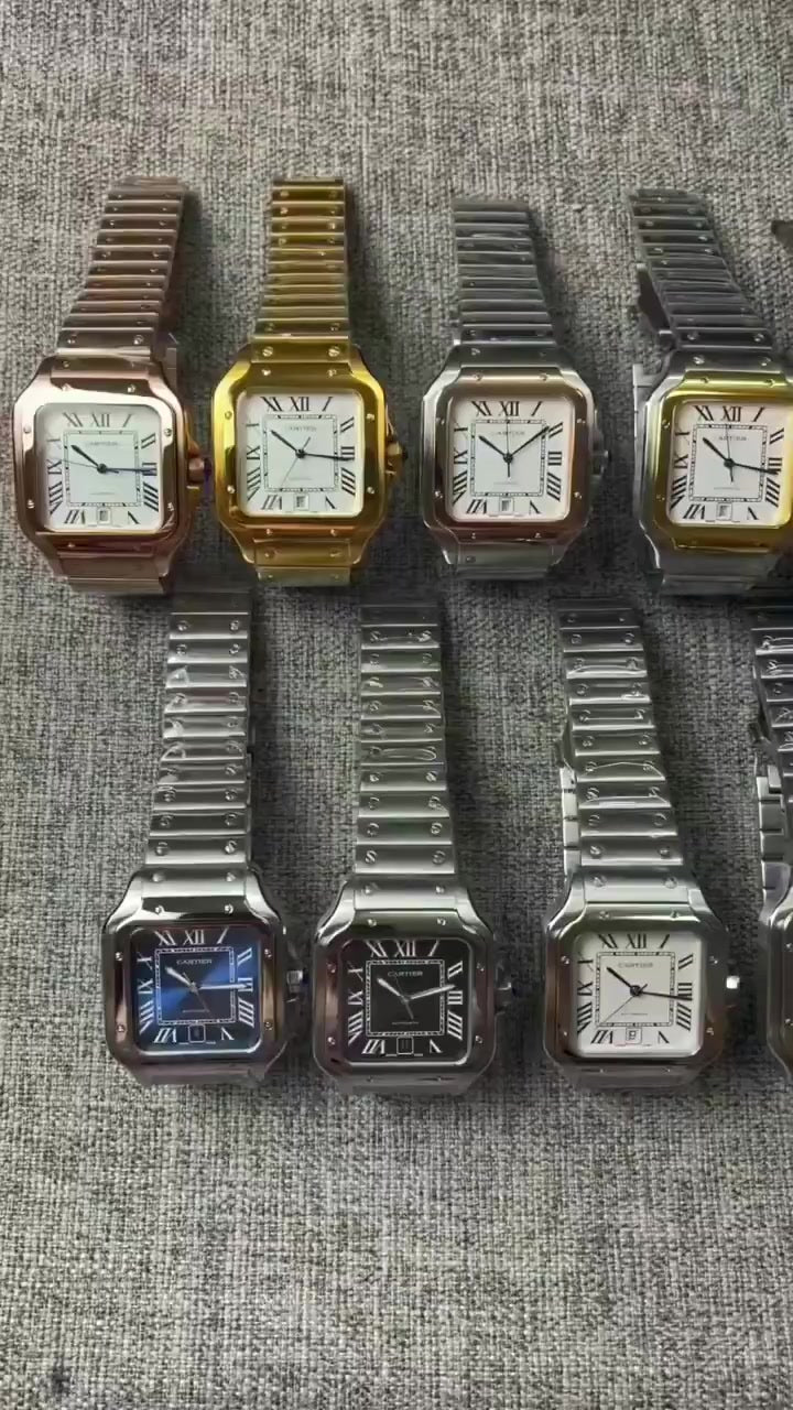 Steel Mechanical Watch 18 Style Options Classic Square Roman Numeral Design Luxury Look