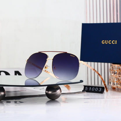 7 Color Classic Double Bridge Aviator Sunglasses - 51003