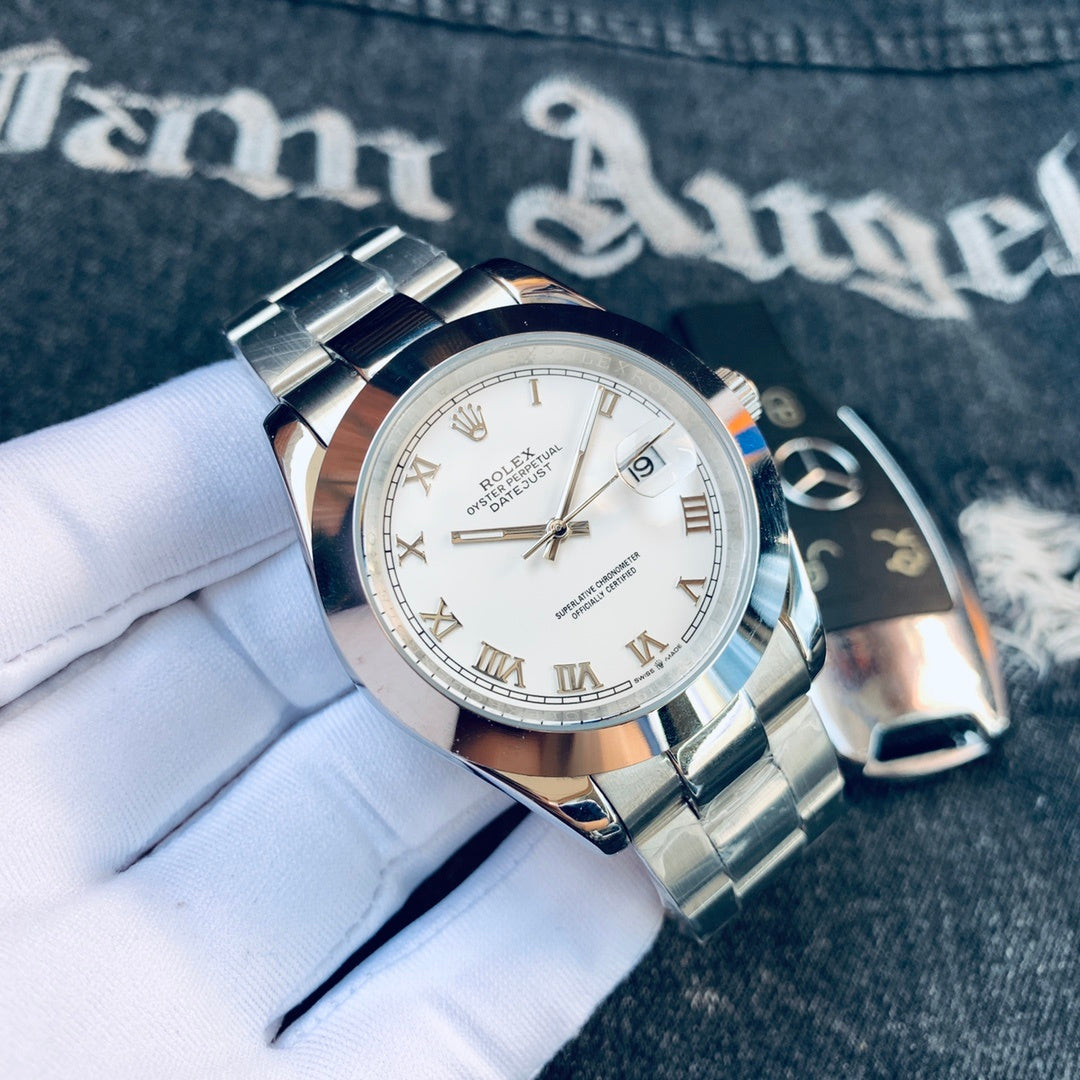 Premium Stainless Steel Mechanical Watch 6 Color Options Classic Luxury Style
