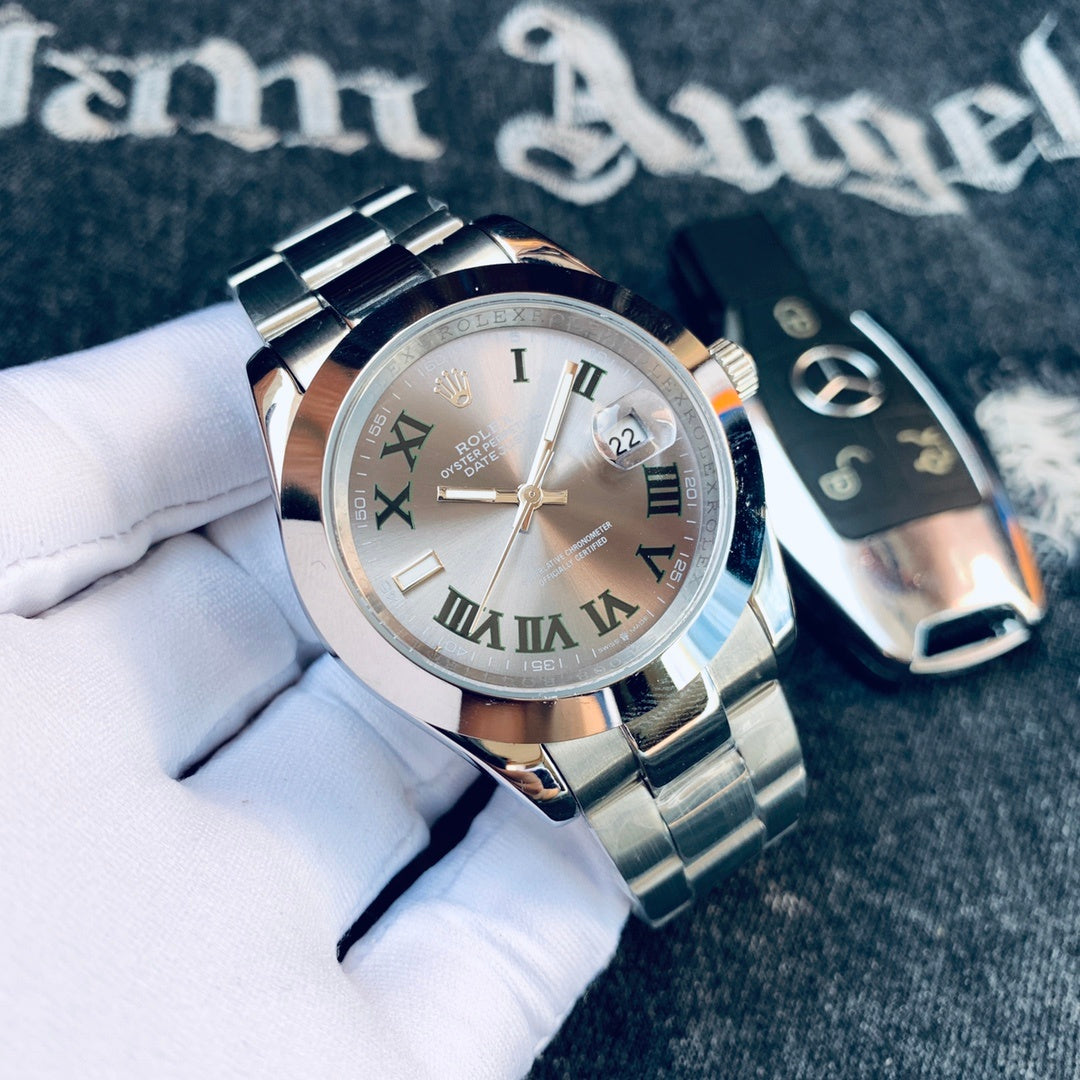 Premium Stainless Steel Mechanical Watch 6 Color Options Classic Luxury Style