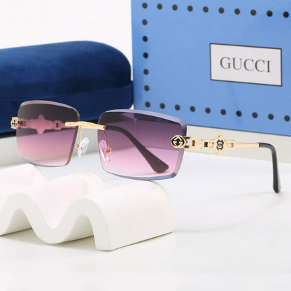 7 Color Rimless Square Interlocking Metal Sunglasses