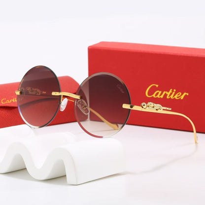 6 Color Rimless Round Panther Sunglasses