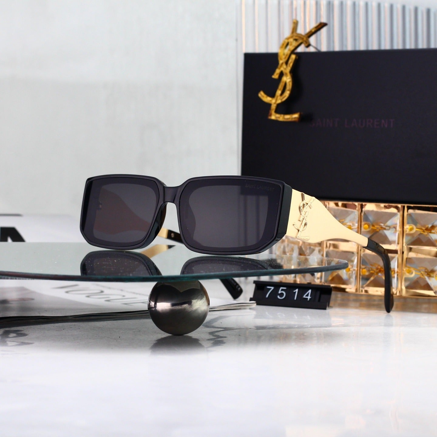 6 Color Square Logo Decor Sunglasses 7514