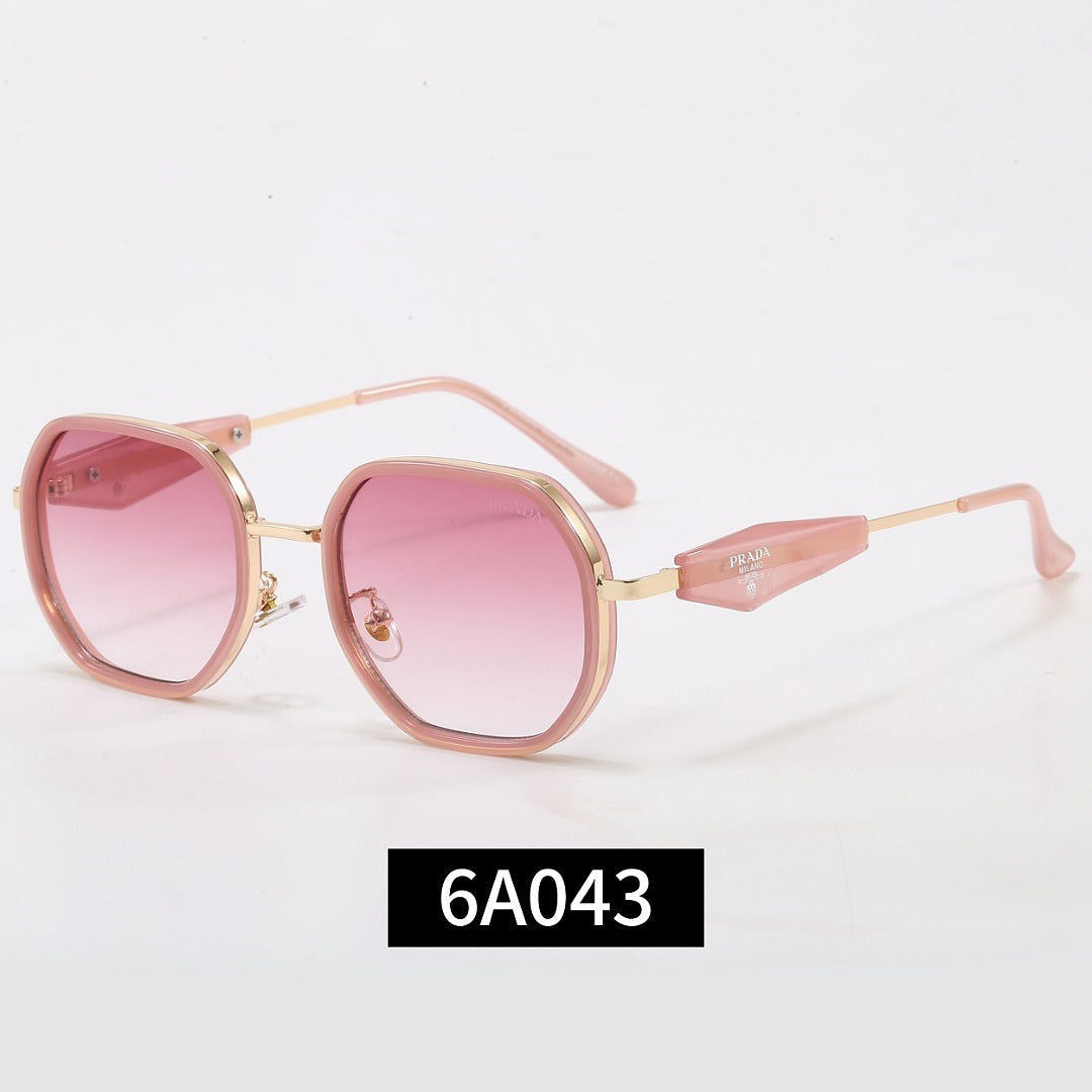Geometric Metal Frame Sunglasses, Triangle Detail UV400 Polarized Fashion Shades 6A043