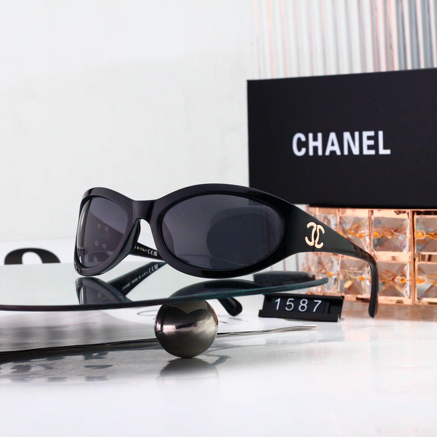 6 Color Y2K Oval Wrap‑Around Sunglasses 1587
