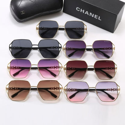 7 Color Hexagon Metal Decor Sunglasses