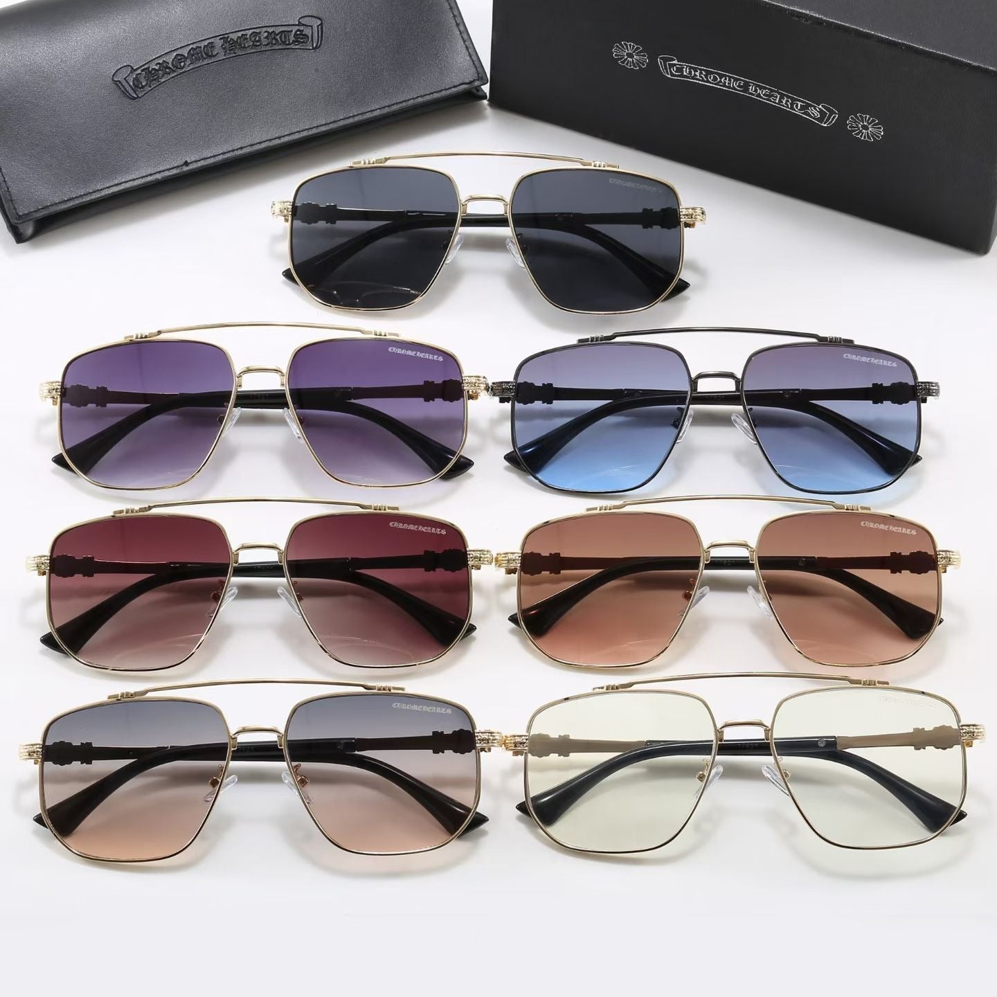 Double Bridge Square Sunglasses, UV400 Polarized Fashion Shades