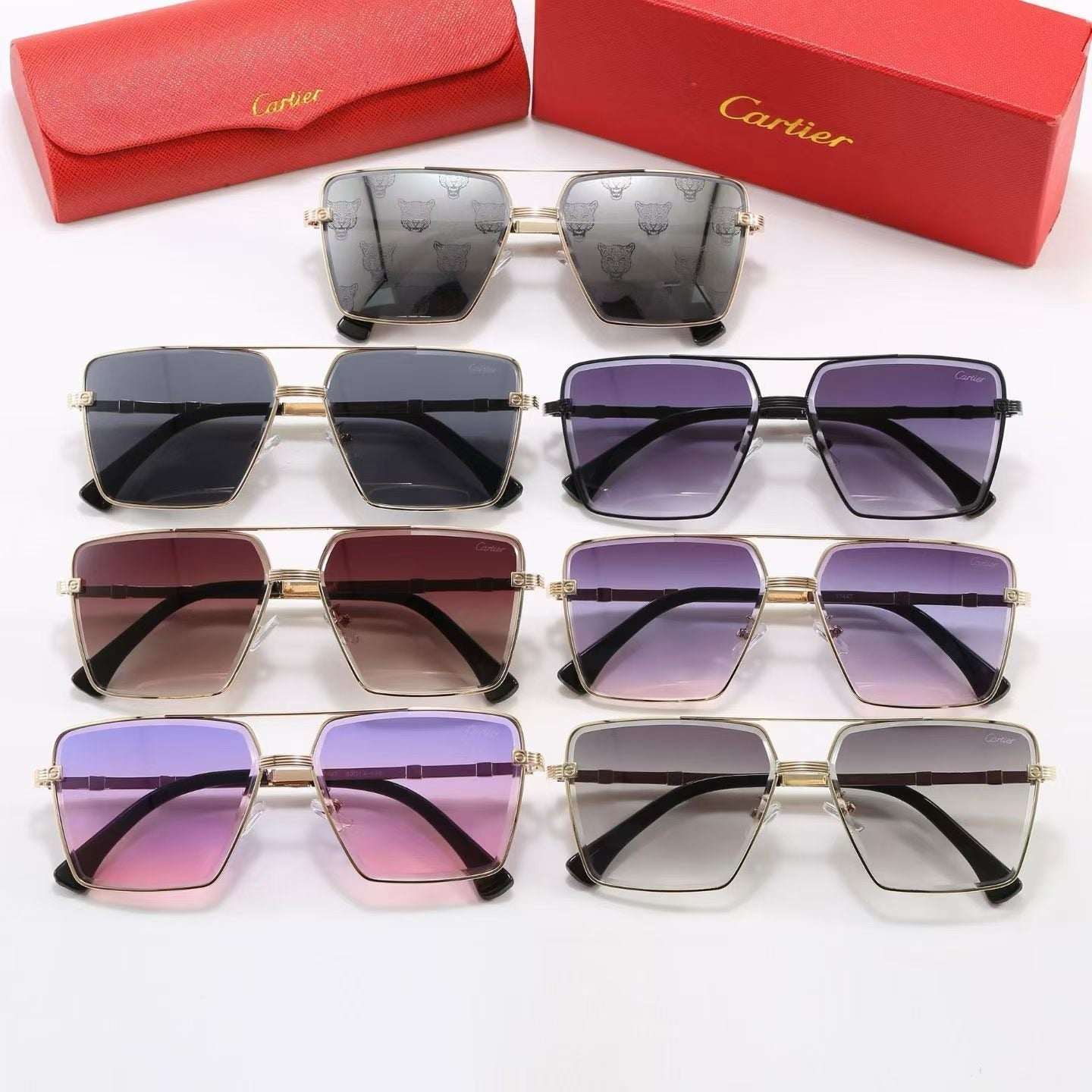 7 Color Square Double Bridge Sunglasses