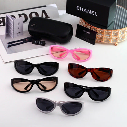6 Color Y2K Oval Wrap‑Around Sunglasses 1587