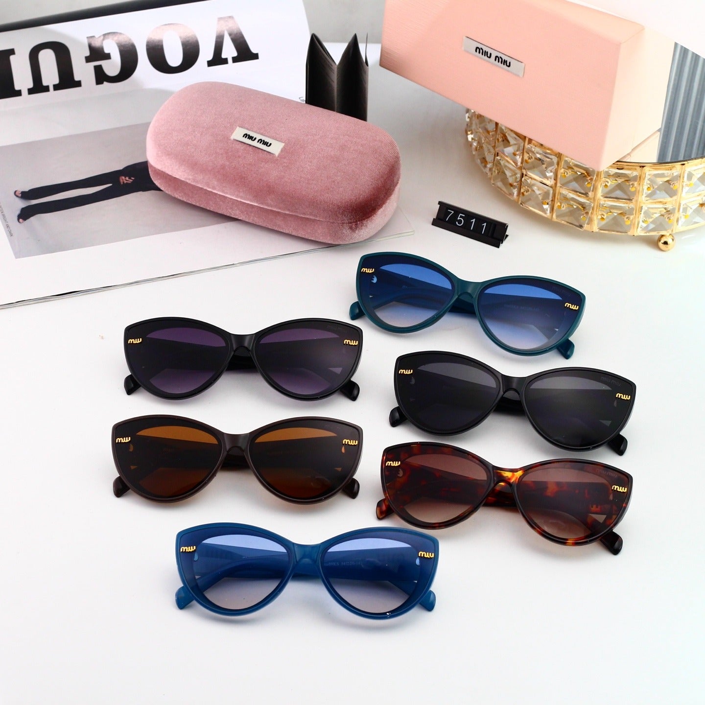 6 Color Cat Eye Decor Sunglasses 7511