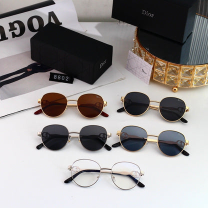 5 Color Round Metal Decor Sunglasses 8802