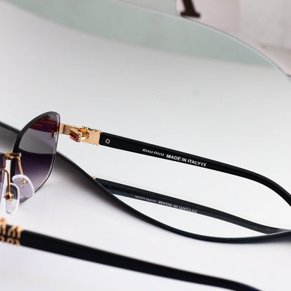 5 Color Rimless Square Letter Temple Sunglasses 35126