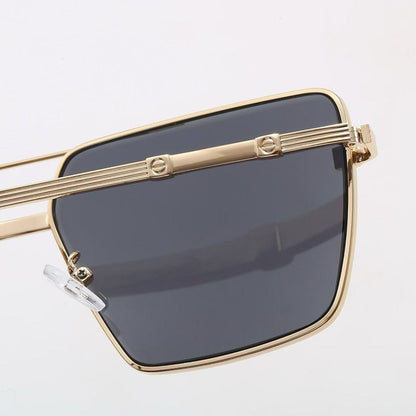 Square Aviator Sunglasses, Double Bridge UV400 Polarized Fashion Shades
