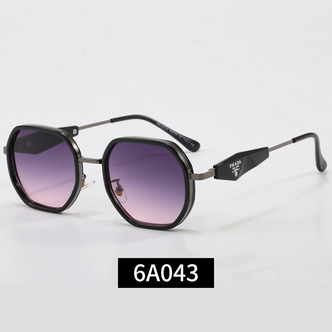 Geometric Metal Frame Sunglasses, Triangle Detail UV400 Polarized Fashion Shades 6A043