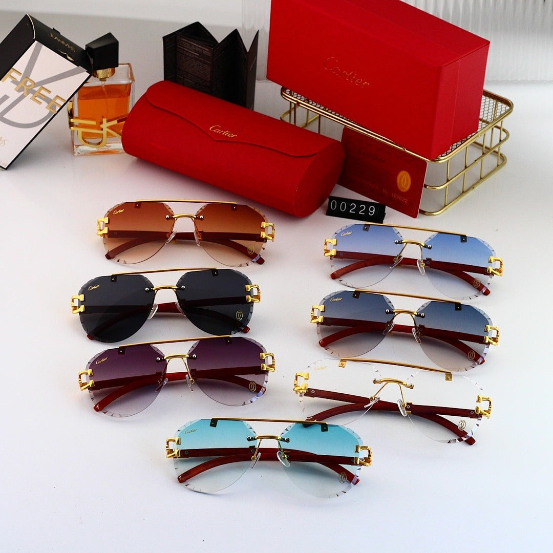 7 Color Rimless Aviator Sunglasses 00229