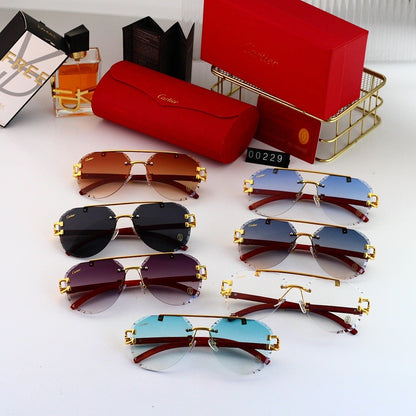 7 Color Rimless Aviator Sunglasses 00229
