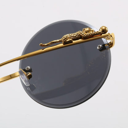 6 Color Rimless Round Panther Sunglasses