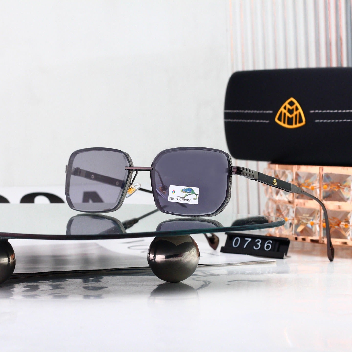 5 Color Square Metal Sunglasses 0736