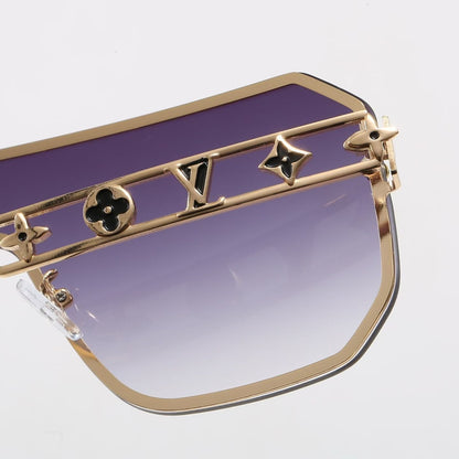 7 Color Shield One-Piece Metal Sunglasses