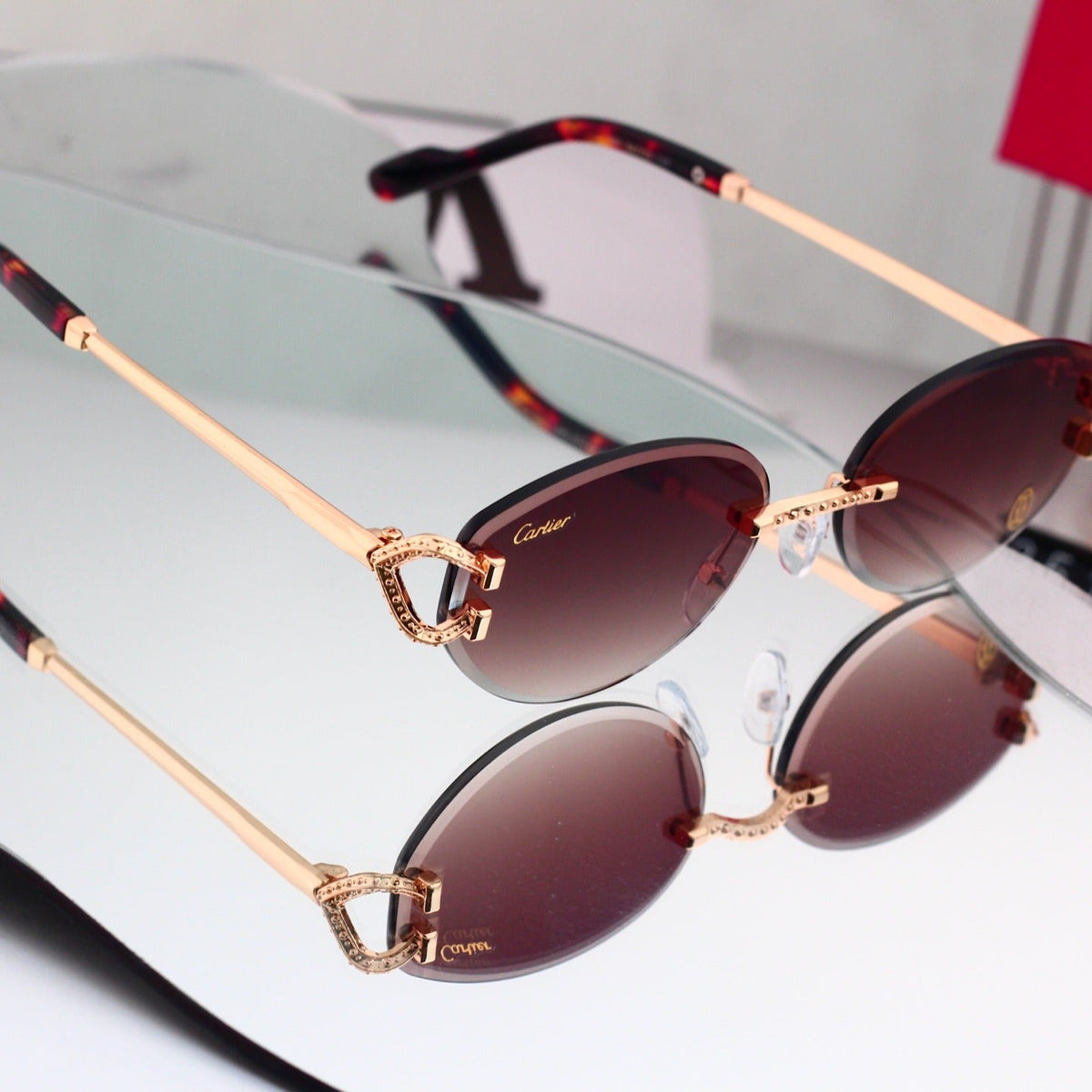 6 Color Rimless Round Sunglasses 35140