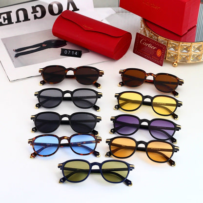 9 Color Round Acetate Sunglasses 0744