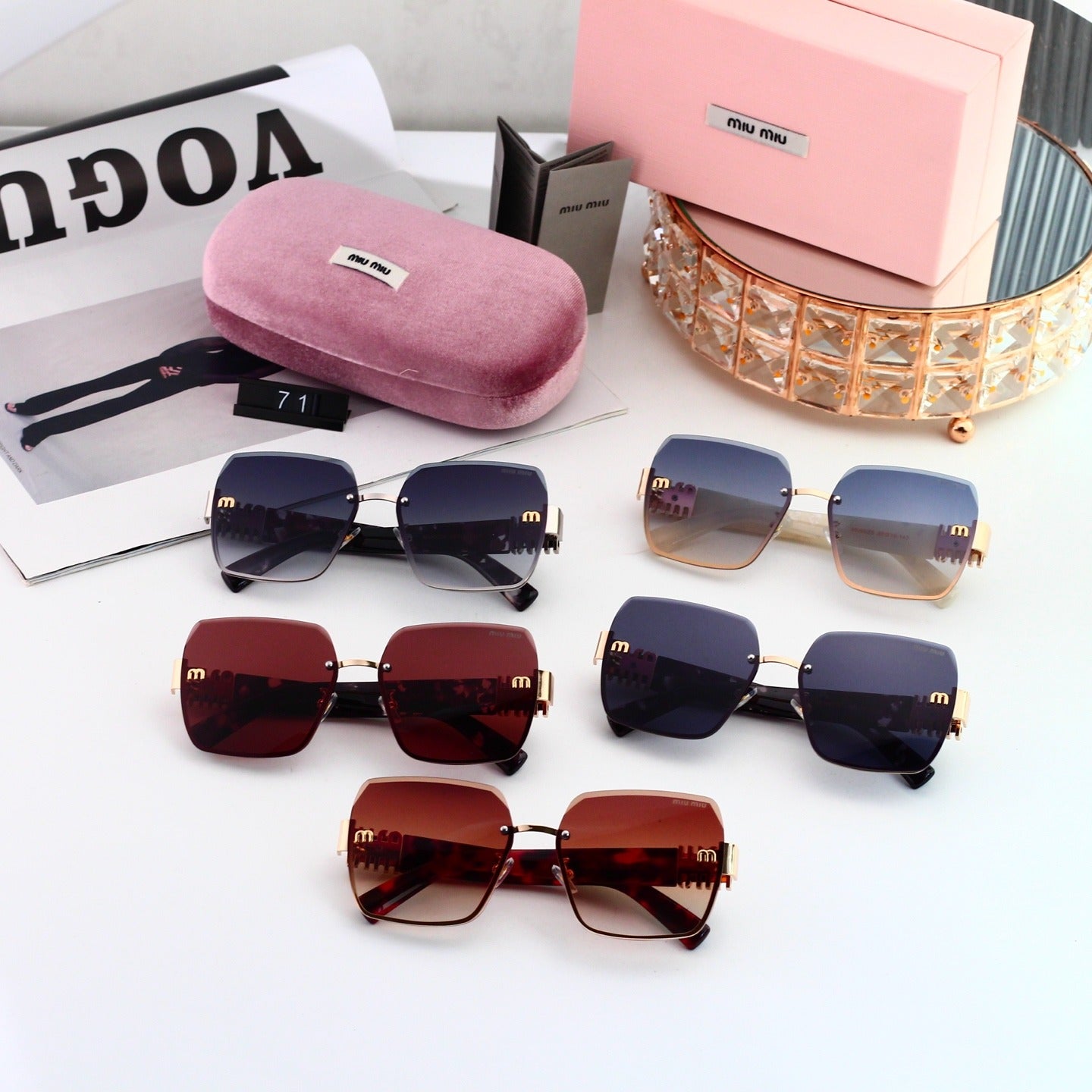 Rimless Square Sunglasses Model 71