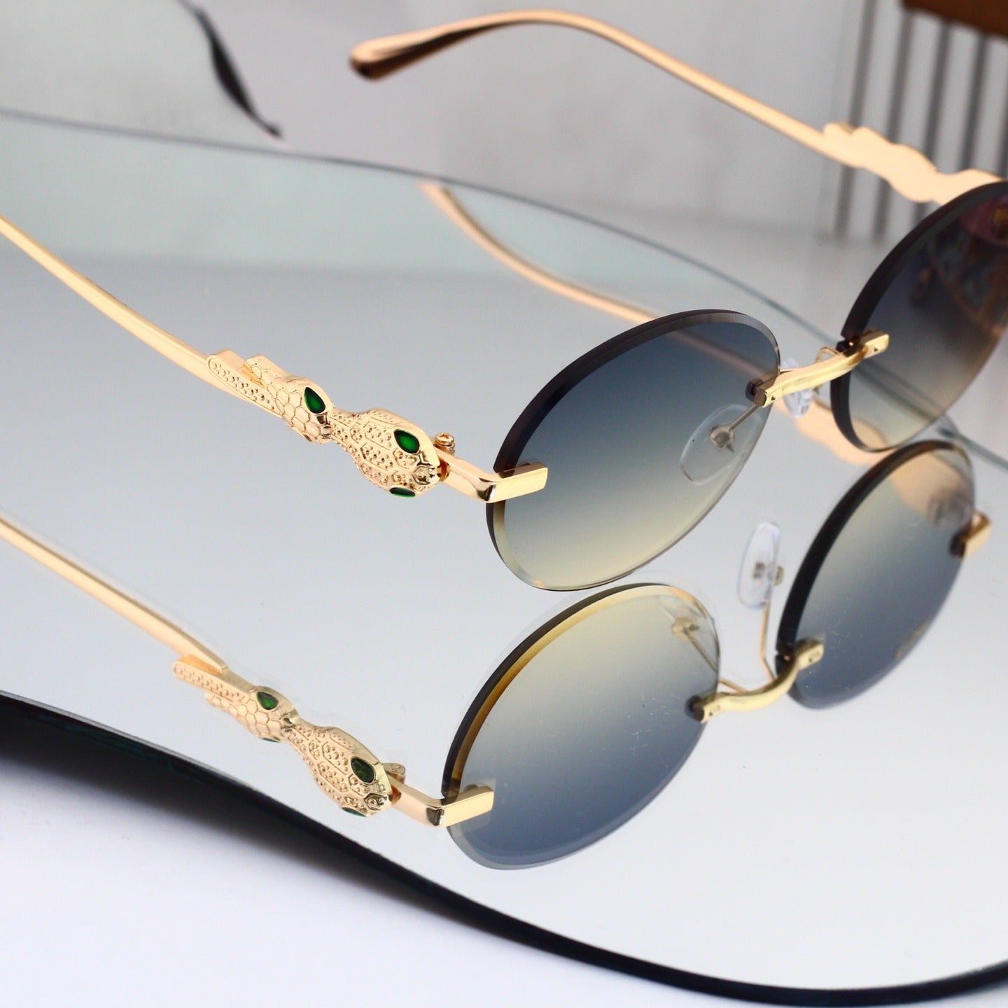 8 Color Rimless Round Serpent Sunglasses