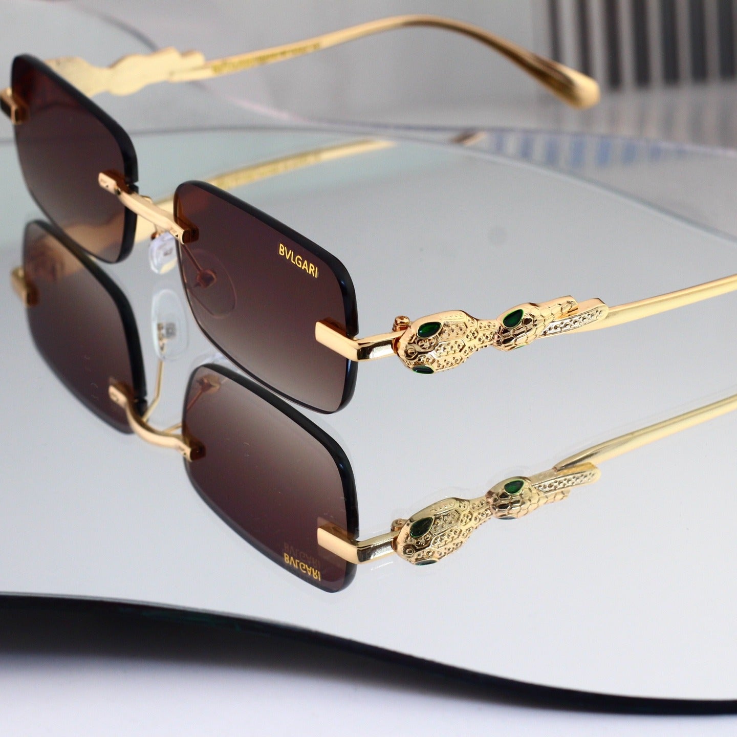 6 Color Rimless Square Serpent Sunglasses 35109