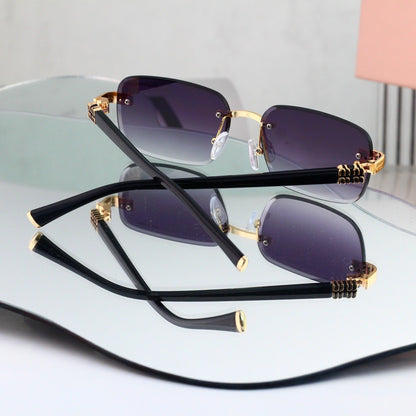5 Color Rimless Square Letter Temple Sunglasses 35126
