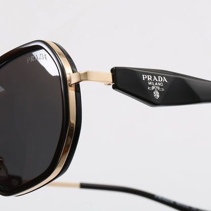 Geometric Metal Frame Sunglasses, Triangle Detail UV400 Polarized Fashion Shades 6A043