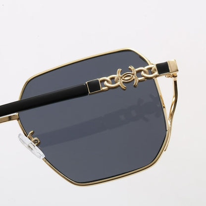7 Color Hexagon Metal Decor Sunglasses