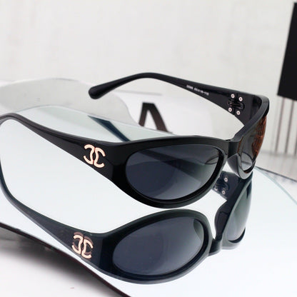 6 Color Y2K Oval Wrap‑Around Sunglasses 1587