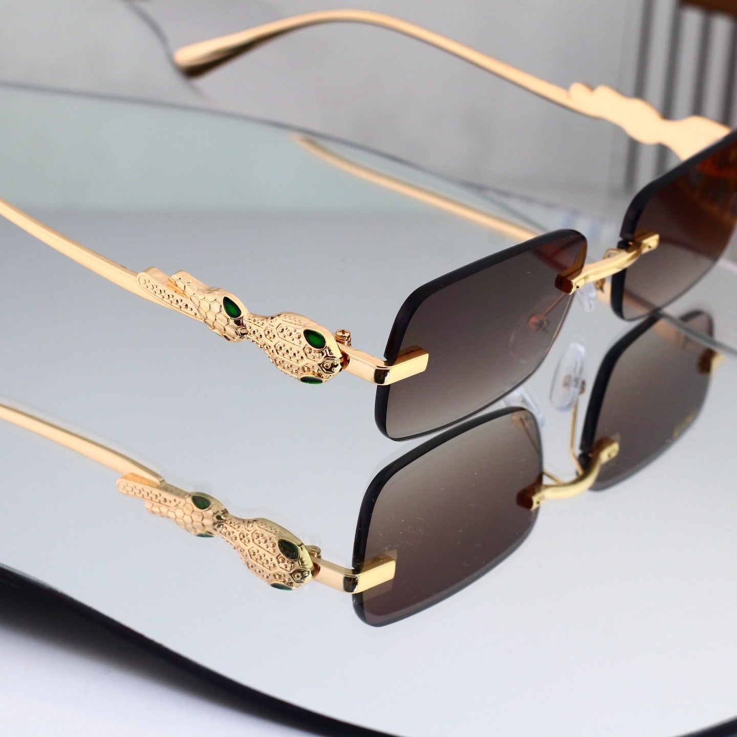 6 Color Rimless Square Serpent Sunglasses 35109