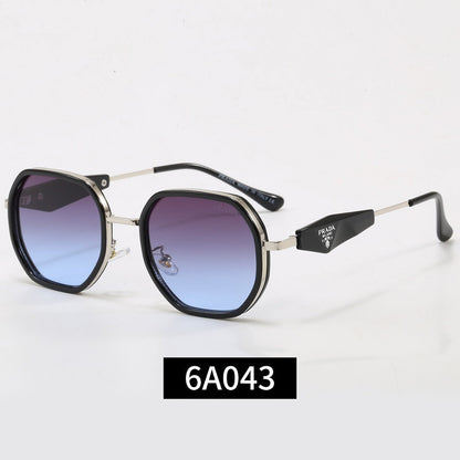 Geometric Metal Frame Sunglasses, Triangle Detail UV400 Polarized Fashion Shades 6A043