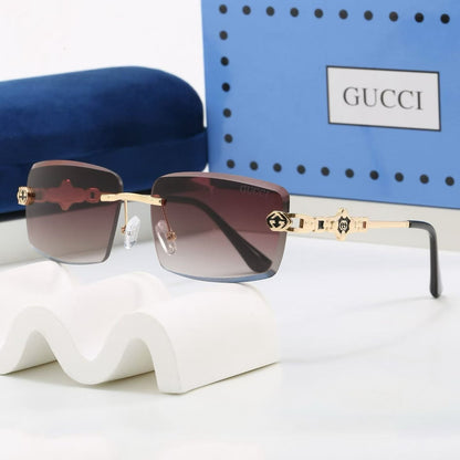 7 Color Rimless Square Interlocking Metal Sunglasses