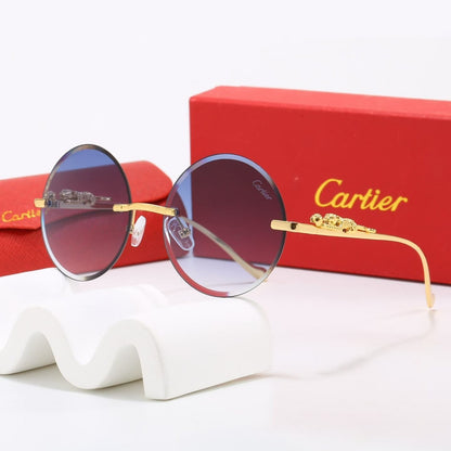 6 Color Rimless Round Panther Sunglasses