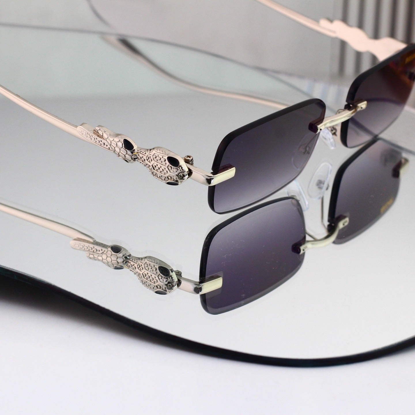 6 Color Rimless Square Serpent Sunglasses 35109