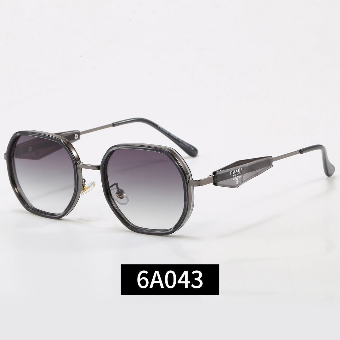 Geometric Metal Frame Sunglasses, Triangle Detail UV400 Polarized Fashion Shades 6A043
