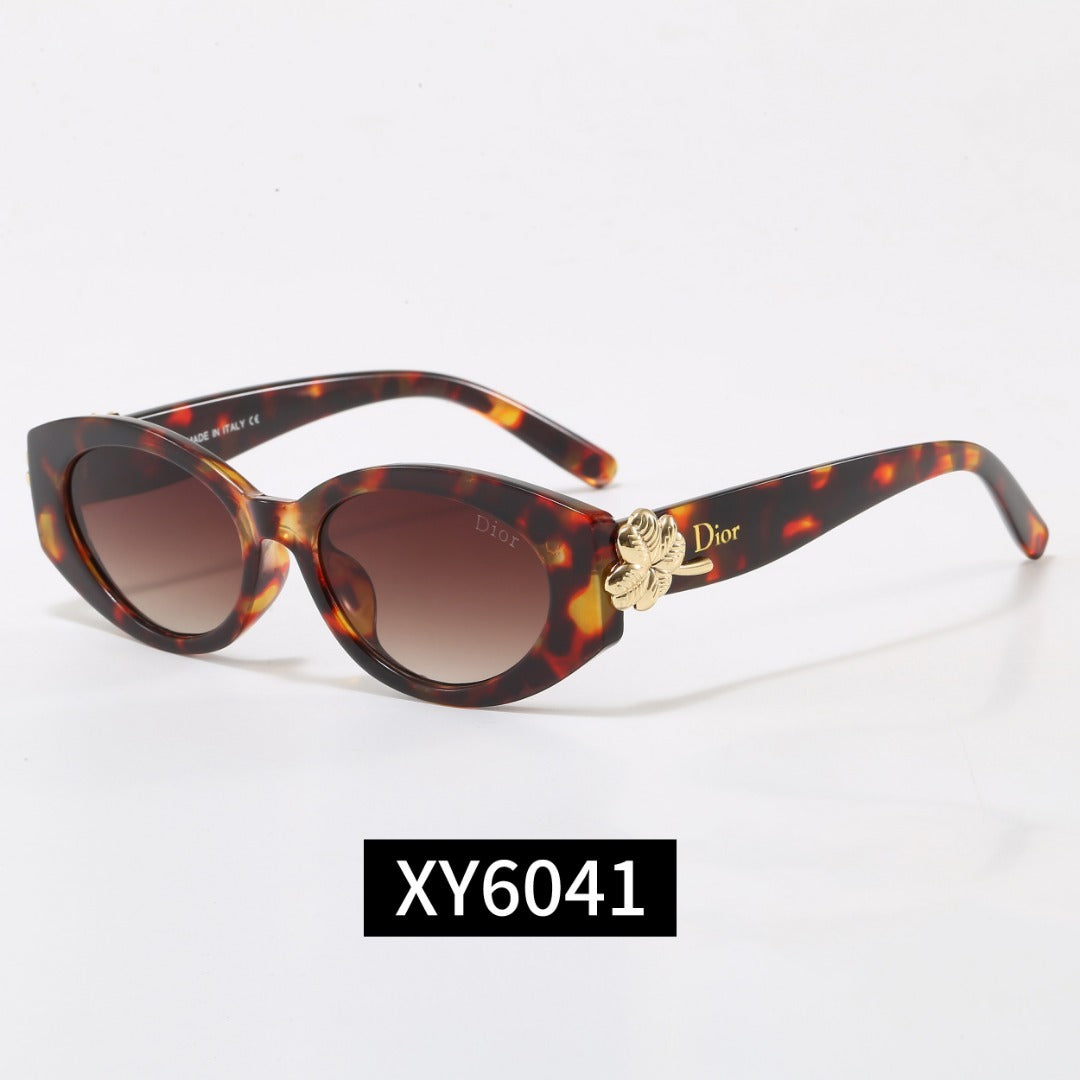 7 Color Oval Flower Decor Sunglasses XY6041