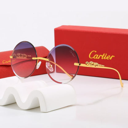 6 Color Rimless Round Panther Sunglasses
