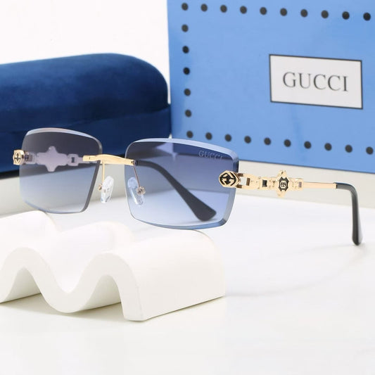 7 Color Rimless Square Interlocking Metal Sunglasses