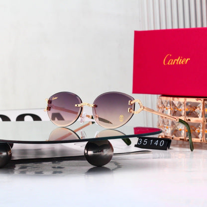 6 Color Rimless Round Sunglasses 35140