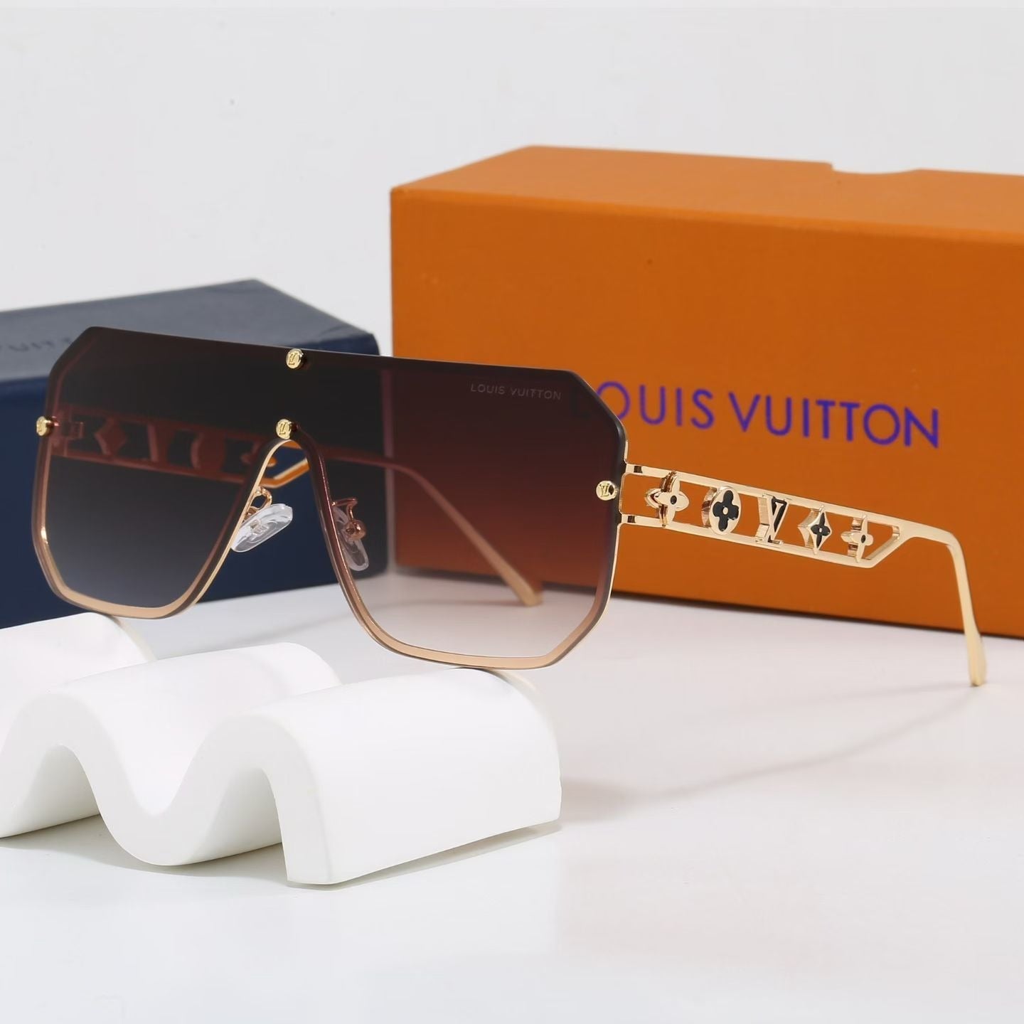 7 Color Shield One-Piece Metal Sunglasses