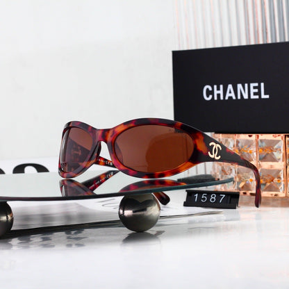 6 Color Y2K Oval Wrap‑Around Sunglasses 1587