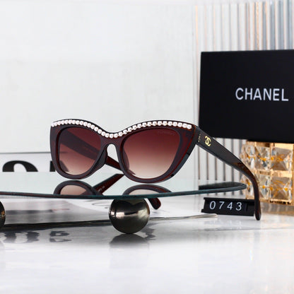 7 Color Pearl Cat Eye Sunglasses 0743