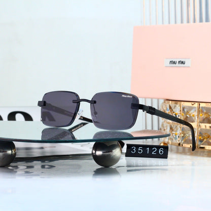 5 Color Rimless Square Letter Temple Sunglasses 35126