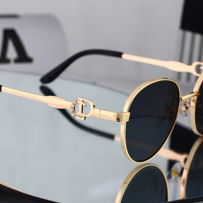 5 Color Round Metal Decor Sunglasses 8802