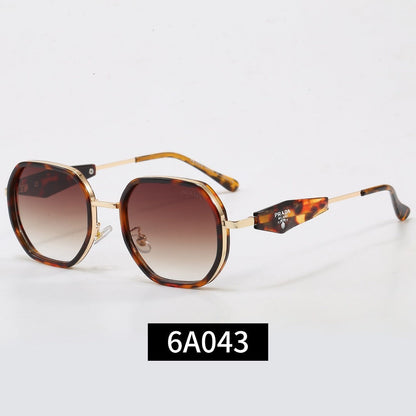 Geometric Metal Frame Sunglasses, Triangle Detail UV400 Polarized Fashion Shades 6A043