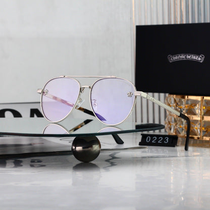 5 Color Pilot Skull Temple Sunglasses 0223