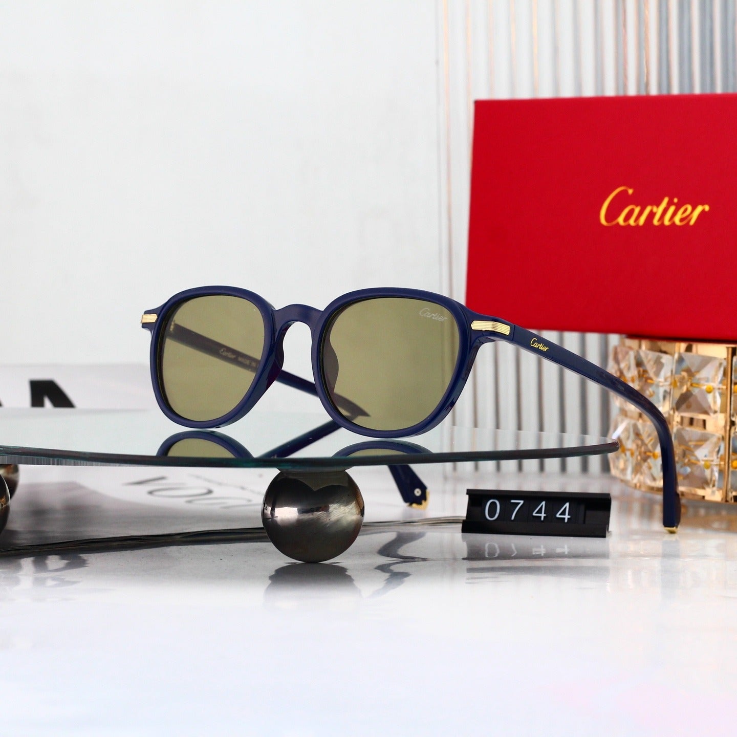 9 Color Round Acetate Sunglasses 0744